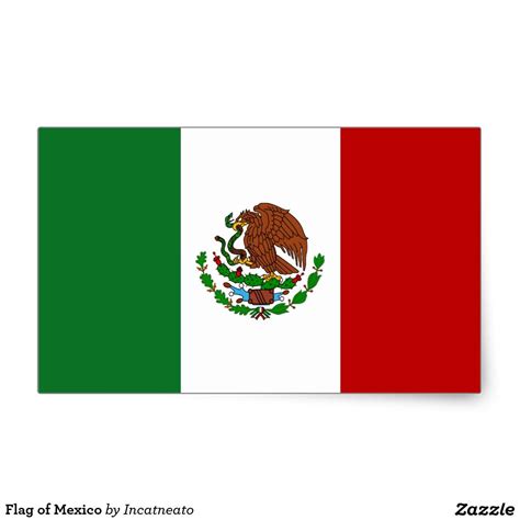 Flag of Mexico Rectangular Sticker | Zazzle.com | Mexico flag, Mexican ...