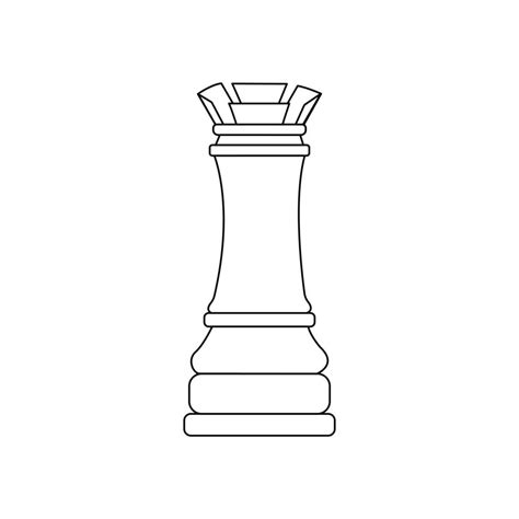 Rook chess piece. Vector black and white isolated outline 18863872 ...