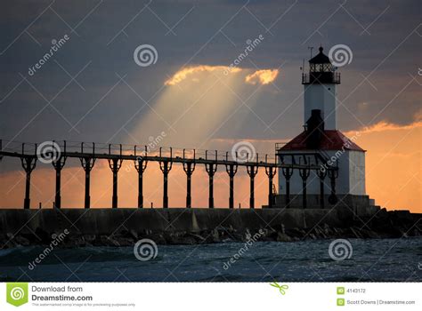 Michigan City Indiana Lighthouse Stock Photo - Image of scott ...