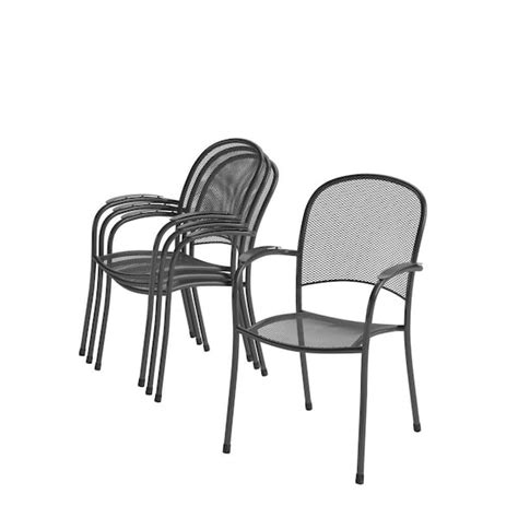 Royal Garden Commercial Steel Mesh Stack Outdoor Patio Chairs (4-Pack ...