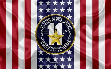 Carrier Strike Group 11 Emblem, American Flag, US Navy, Silk Texture, United States Navy, HD ...