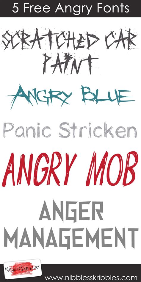 5 Free Angry Fonts - Nibbles Skribbles | Free handwritten fonts, Scrapbook fonts, Free fonts ...