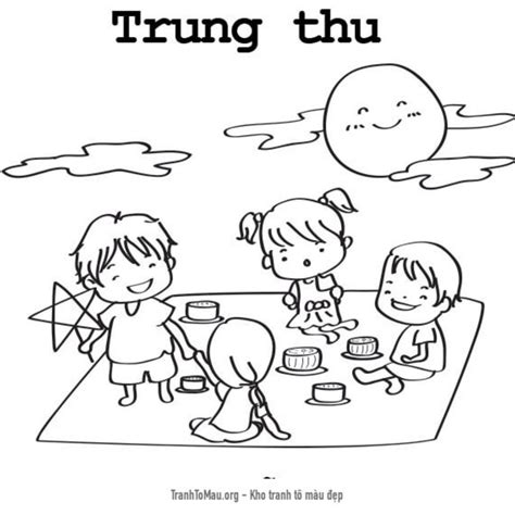 Tải tranh tô màu Phá Cỗ Trung Thu