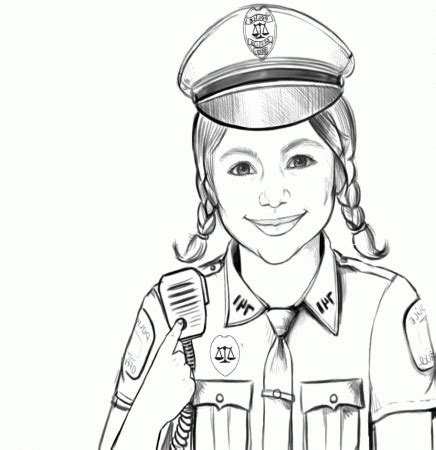 Genius Free Police Police Badge Coloring Page, Awareness Police - Coloring Nation