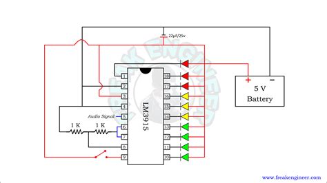 VU meter circuit using lm 3915 » Freak Engineer