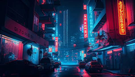 Premium Photo | Futuristic sci-fi cyberpunk city with glowing neon ...