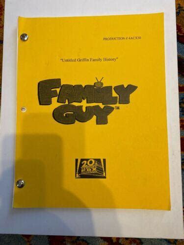 Family Guy TV Show Script "Untitled Griffin Family History" | #3904950354