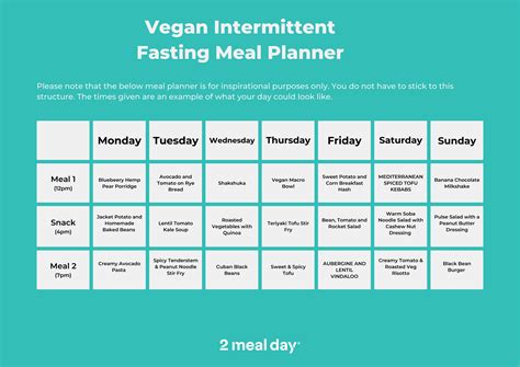 Recommended Vegan Intermittent Fasting Meal Plans | 2 Meal Day