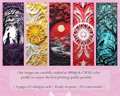 Papercraft Printable Bookmarks Bookmark Designs Digital - Etsy