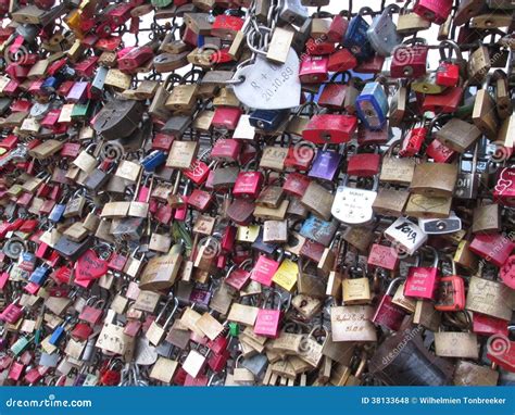 Koln with Locks on the Train Bridge Editorial Stock Photo - Image of ...