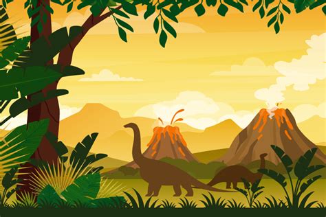 Jurassic tropical landscape dinosaur wall art - TenStickers