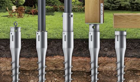 ground screw foundations and brackets | Diy backyard fence, Backyard ...