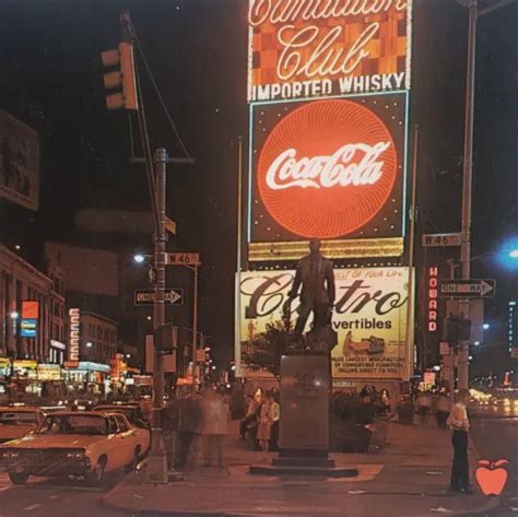 TIMES SQUARE NIGHT Neon Signs 4x6 Postcard 1980s New York Apple Art ...