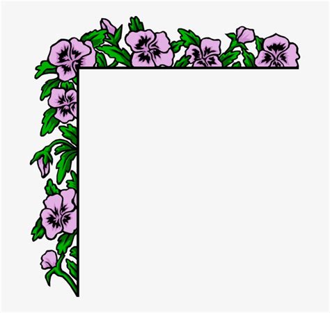 Vector Illustration Of Purple Flowers Border - Poem On Mother In ...