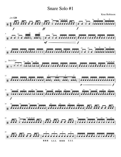 Snare Solo #1 Sheet music for Snare drum (Solo) | Musescore.com