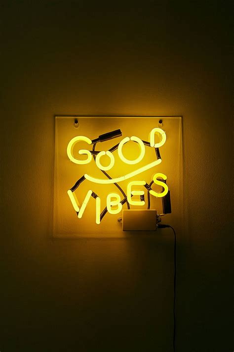 Good Vibes Neon Light | Urban Outfitters Yellow Aesthetic, Aesthetic Colors, Pastel Aesthetic ...