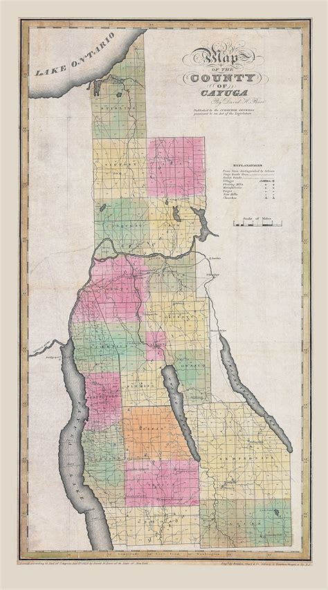 1829 Map of Cayuga County New York - Etsy