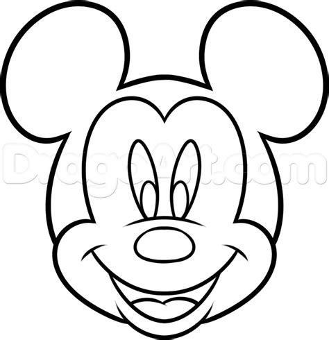 How to Draw Mickey Mouse For Kids, Step by Step, Disney Characters, Cartoons, Draw Cartoon Cha ...