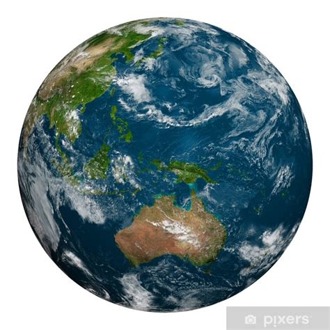 Wall Mural Planet earth with clouds. Australia, Oceania and part of Asia. - PIXERS.NET.AU