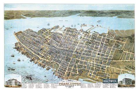 Pictorial Bird’s Eye View of Charleston, South Carolina in 1872 - KNOWOL