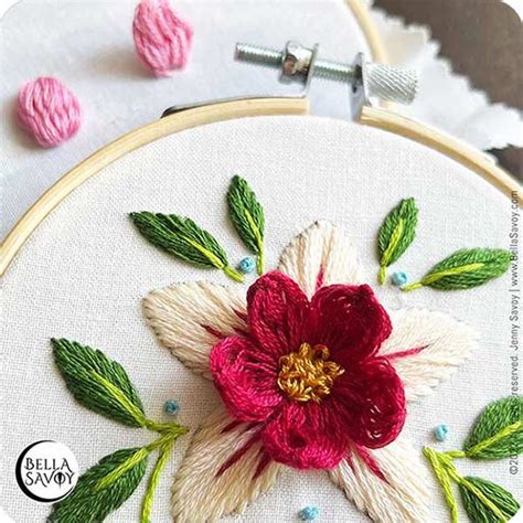 Popcorn Lazy Daisy Stitch Embroidery Tutorial — Bella Savoy