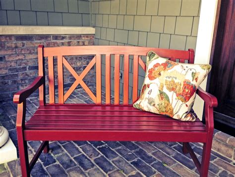 Custom Red Outdoor Bench | General Finishes Design Center