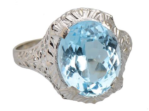 December Birthstone - Blue Topaz Vintage Ring