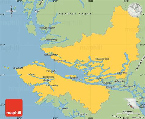 Savanna Style Simple Map of Mount Waddington