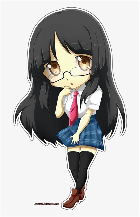 Chibi Girl With Glasses Drawing