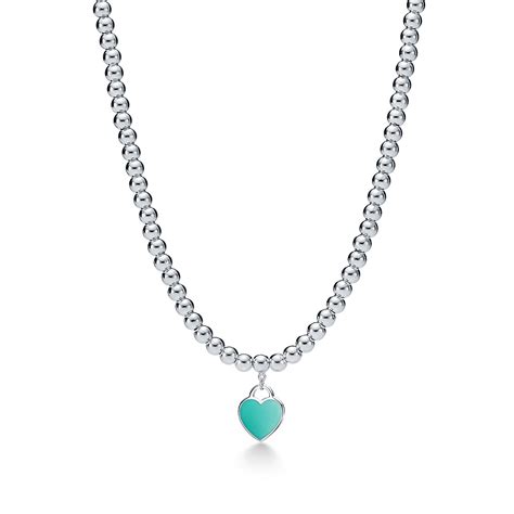 Return to Tiffany™ heart tag necklace in sterling silver with enamel ...