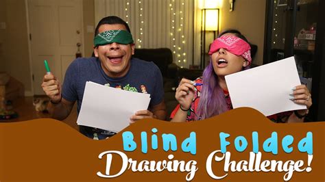 Blind Folded Drawing Challenge! - YouTube