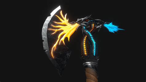 Dragon Axe - Buy Royalty Free 3D model by GlowPolygon [edc34dd] - Sketchfab Store