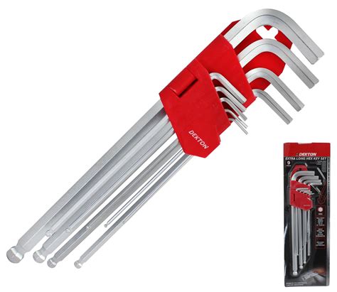 Dekton Extra Long Metric Ball Point Hex Allen Key Set Allan Alan 1.5 - 10mm 9 Pc | eBay