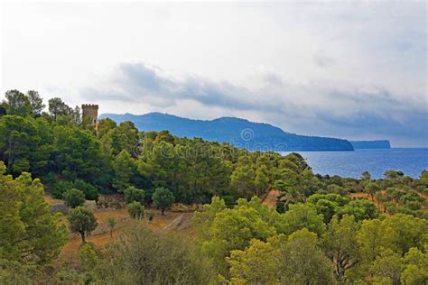 Viewing Turret on Dragonera Island, in Majorca, Spain Stock Image ...