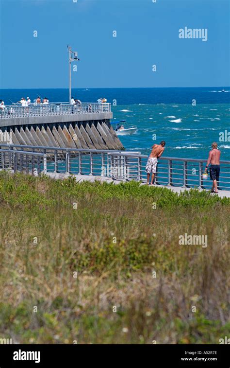 Sebastian Inlet State Park Melbourne Beach Florida parks fishing jetty Stock Photo - Alamy