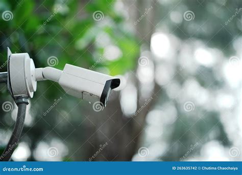 CCTV Security Camera Surveillance in the Park Stock Photo - Image of ...