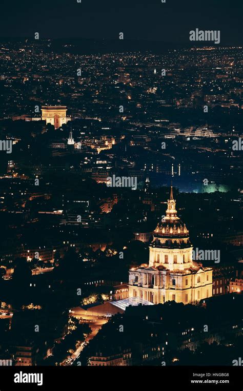 Paris city at night rooftop view Stock Photo - Alamy