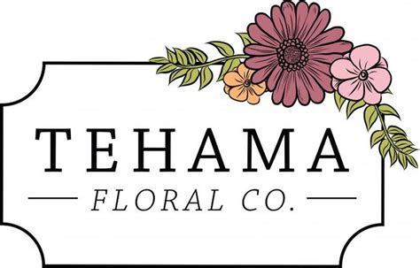 the logo for tehama floral co, which is located in front of a white sign