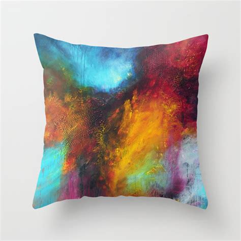 Throw Pillow Cover, Abstract Art Pillow, Red Blue