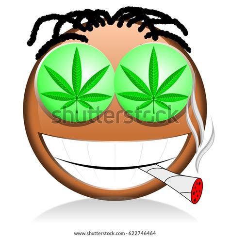 Emoji Smoking Weed Stock Illustration 622746464