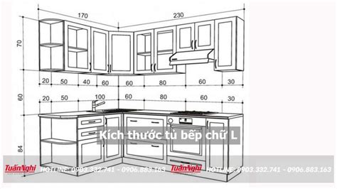 Kích Thước Tủ Bếp Chữ L Tiêu Chuẩn - Tuấn Nghi