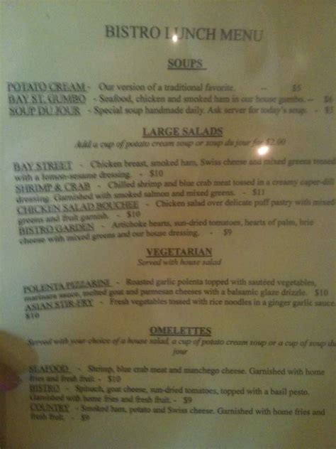 Bay Street Bistro Menu, Menu for Bay Street Bistro, Lakeland, Tampa Bay - Urbanspoon/Zomato