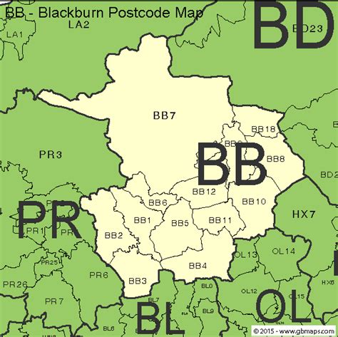 Blackburn Postcode Area and District Maps in Editable Format