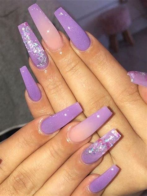 40 Gorgeous Summer Coffin Acrylic Nails Ideas That Will Inspire You in 2020 | Purple acrylic ...