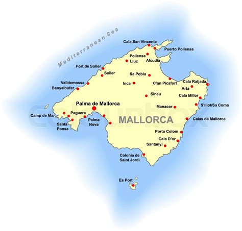 Mallorca map | Stock vector | Colourbox