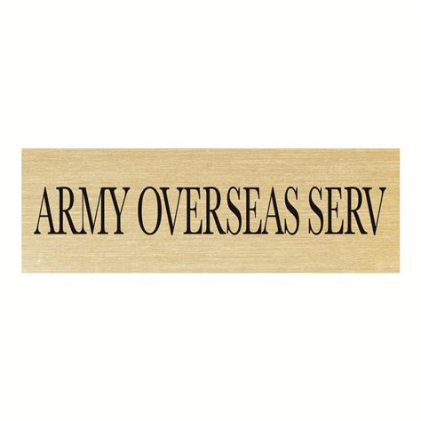 Army Overseas Service Ribbon ID Plate