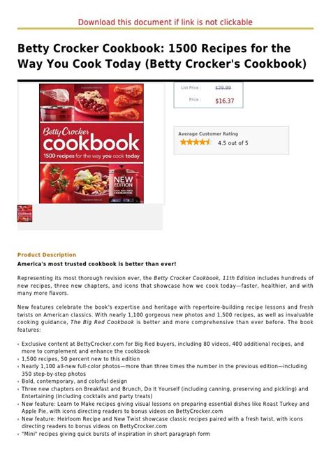 Betty crocker cookbook 1500 recipes for the way you cook today (betty ...