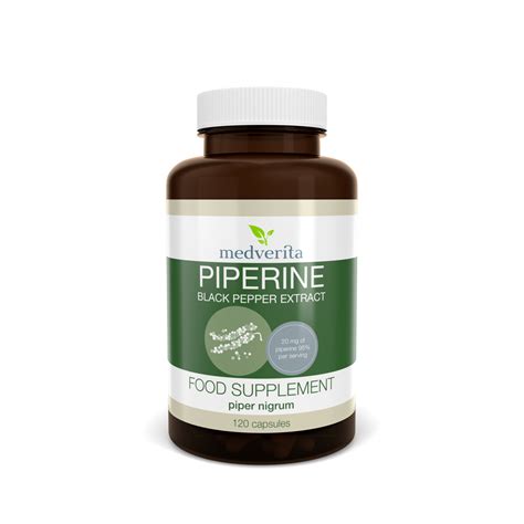 Piperine- BLACK PEPPER EXTRACT 95% (Piper nigrum) 120 capsules - Free UK Delivery on All Orders