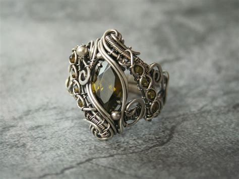 Olive Green Silver Ring by Bodza on DeviantArt
