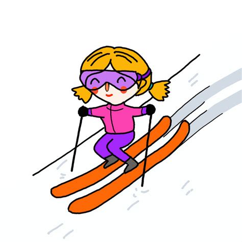 How to Draw Skiing - Step by Step Easy Drawing Guides - Drawing Howtos